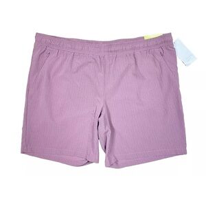 All in Motion Seersucker Shorts Men's Sz 38 Purple Zip Pockets Moisture Wick NEW